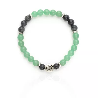 Браслет осознанности из зелёного авантюрина и лабрадорита